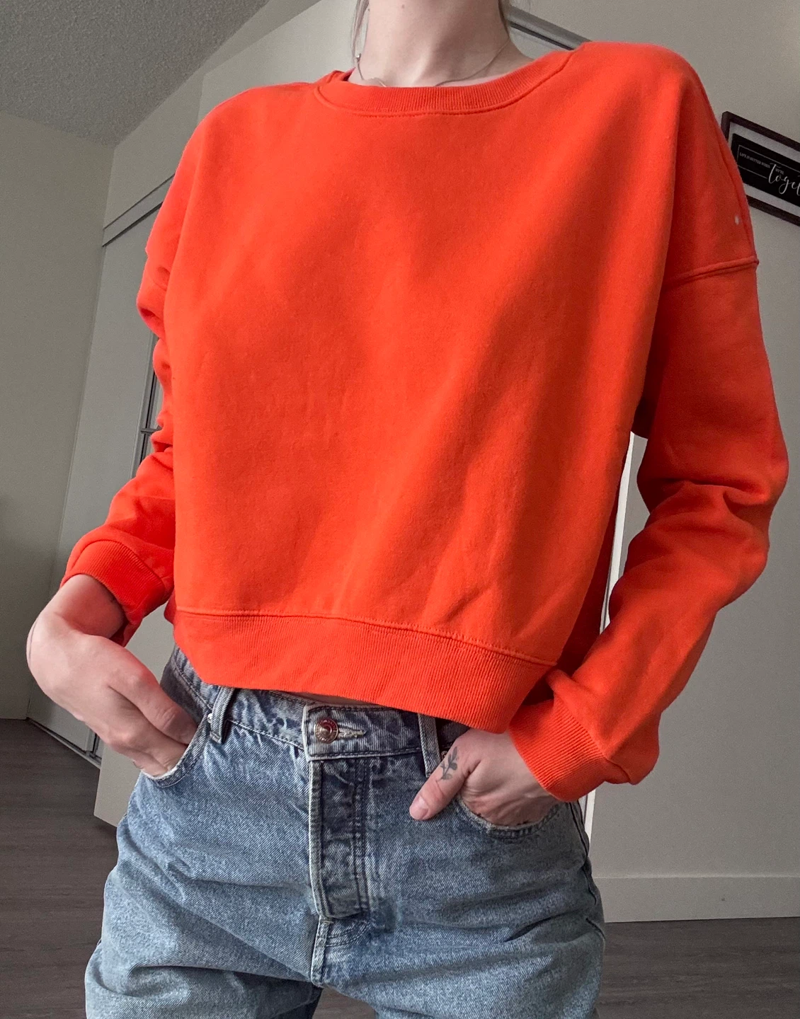 Orange Crewneck Sweatshirt