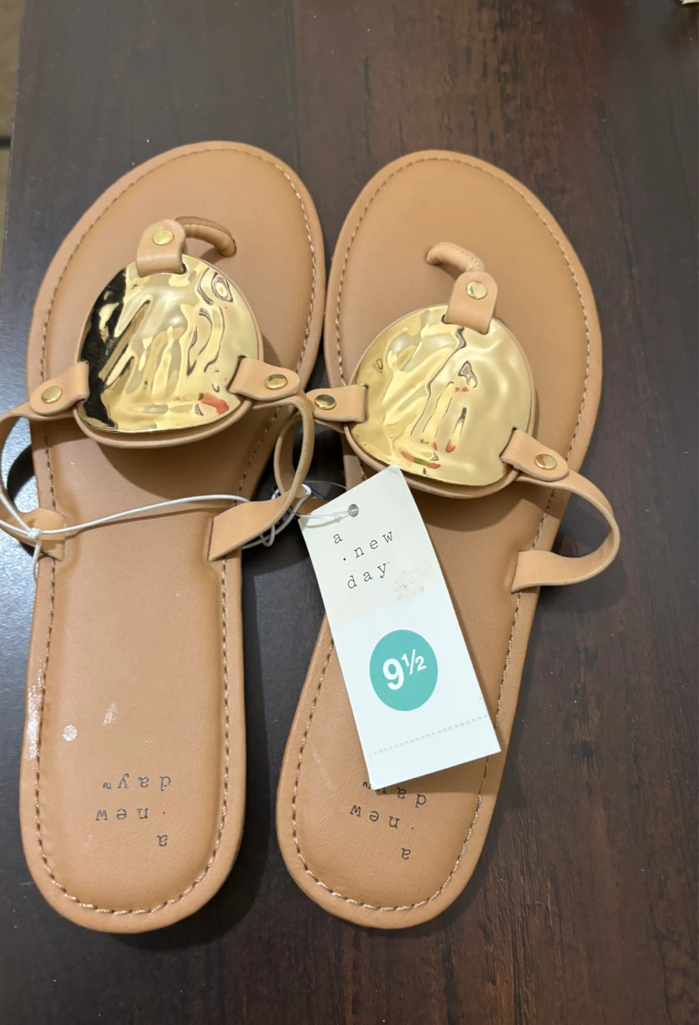 NEW A New Day Women's Tan Thong Sandals Size 9.5