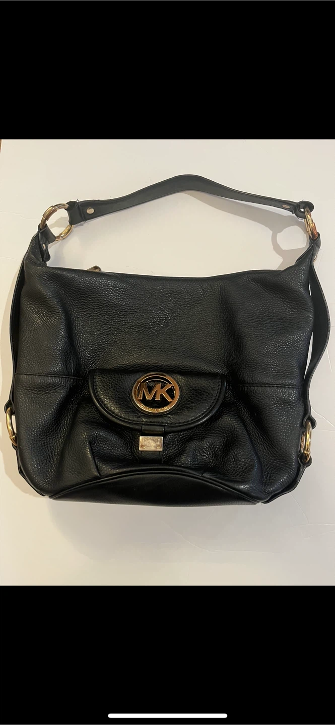 Michael Kors Black Leather Hobo Handbag