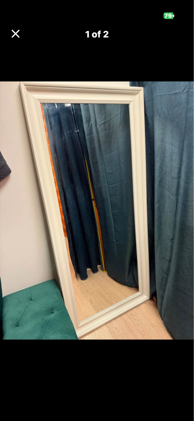 Cream coloured full length mirror