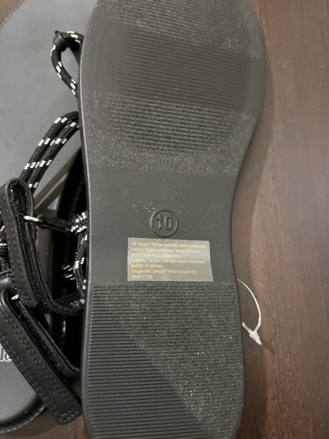 NEW Wild Fable Women's Black Rope Strap Flat Sandals Size 10 - photo 2
