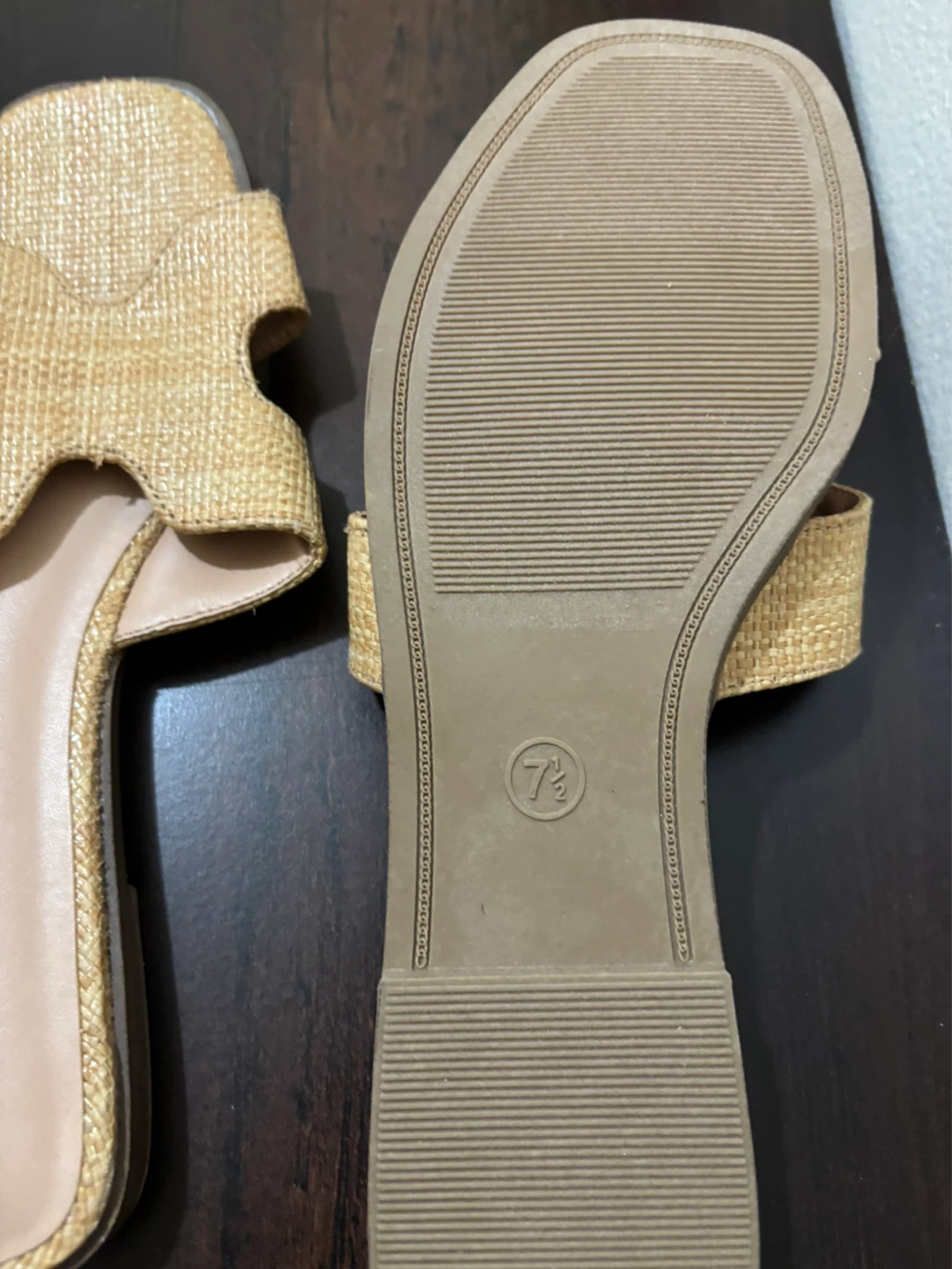 NEW A New Day Women's Slide Sandals Size 7.5 Tan Straw - photo 2