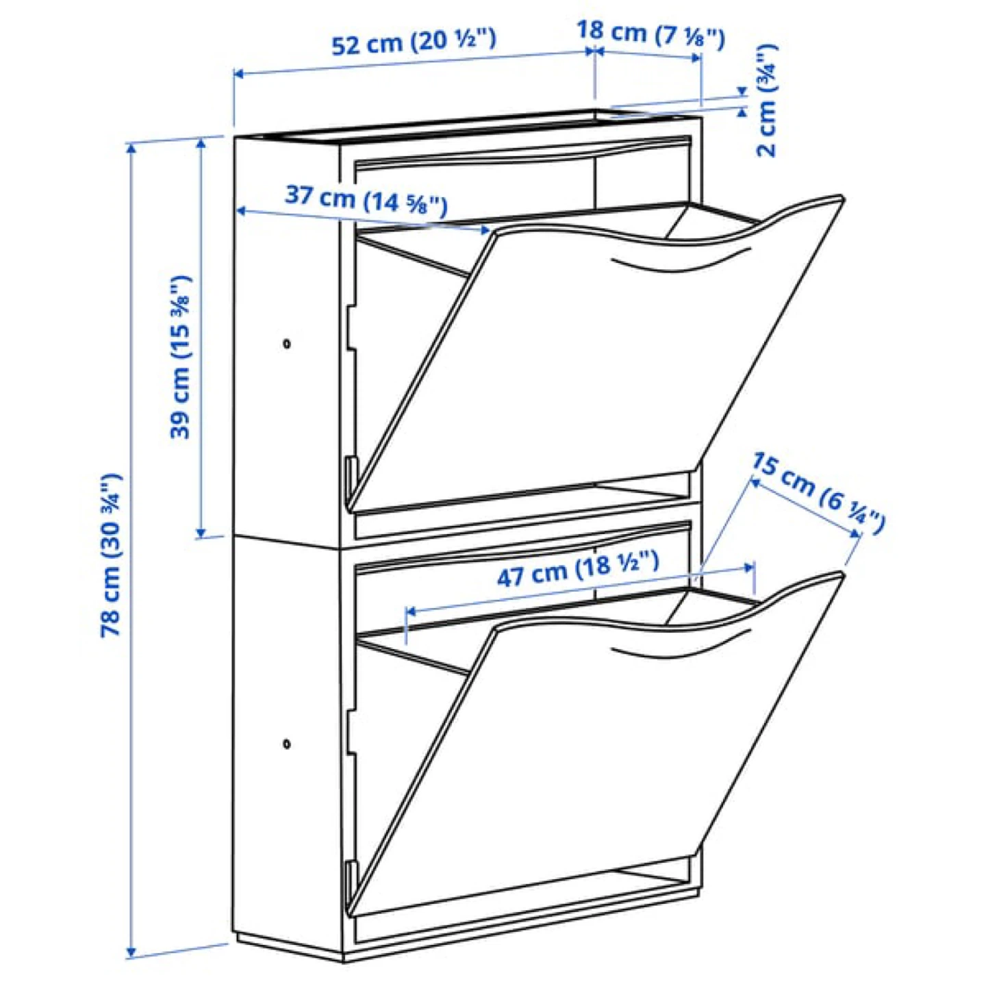 IKEA TRONES Shoe Cabinet - White - photo 2