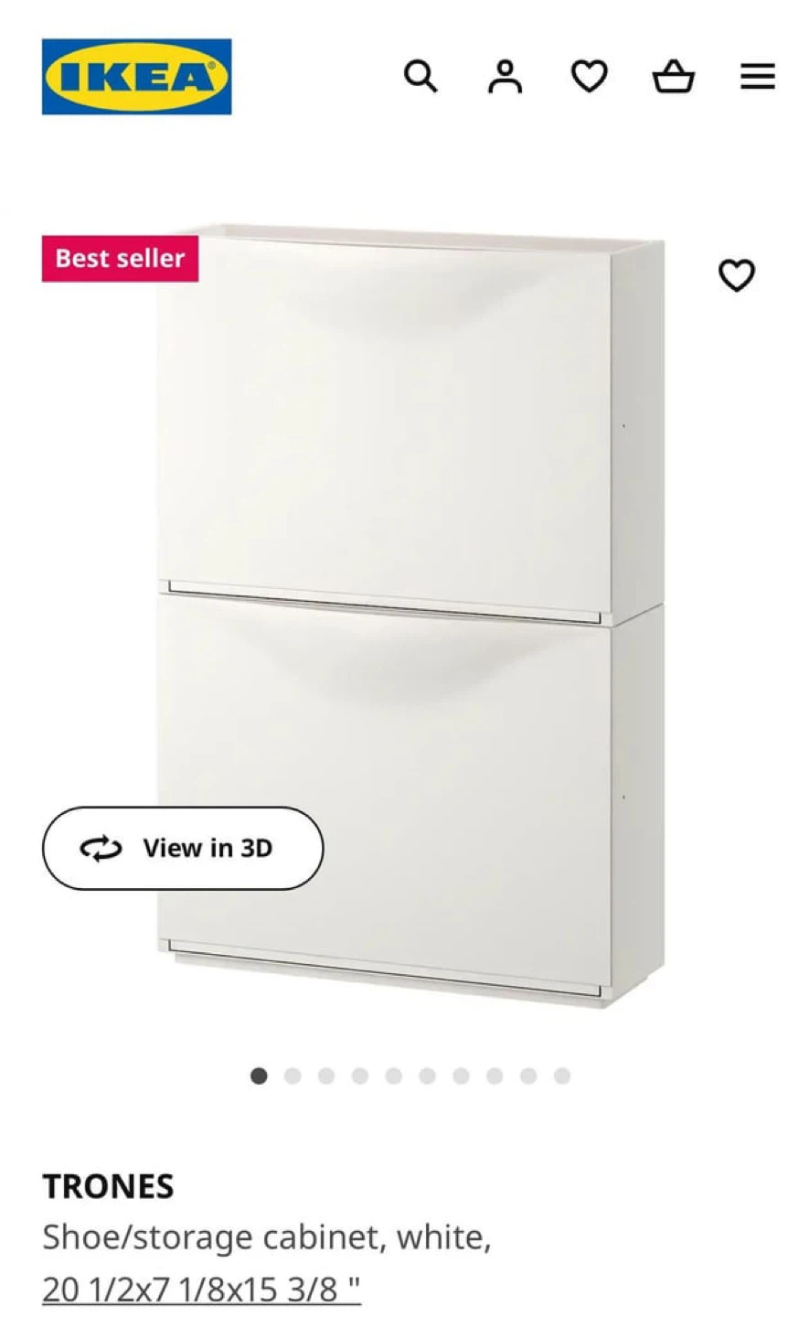 IKEA TRONES Shoe Cabinet - White