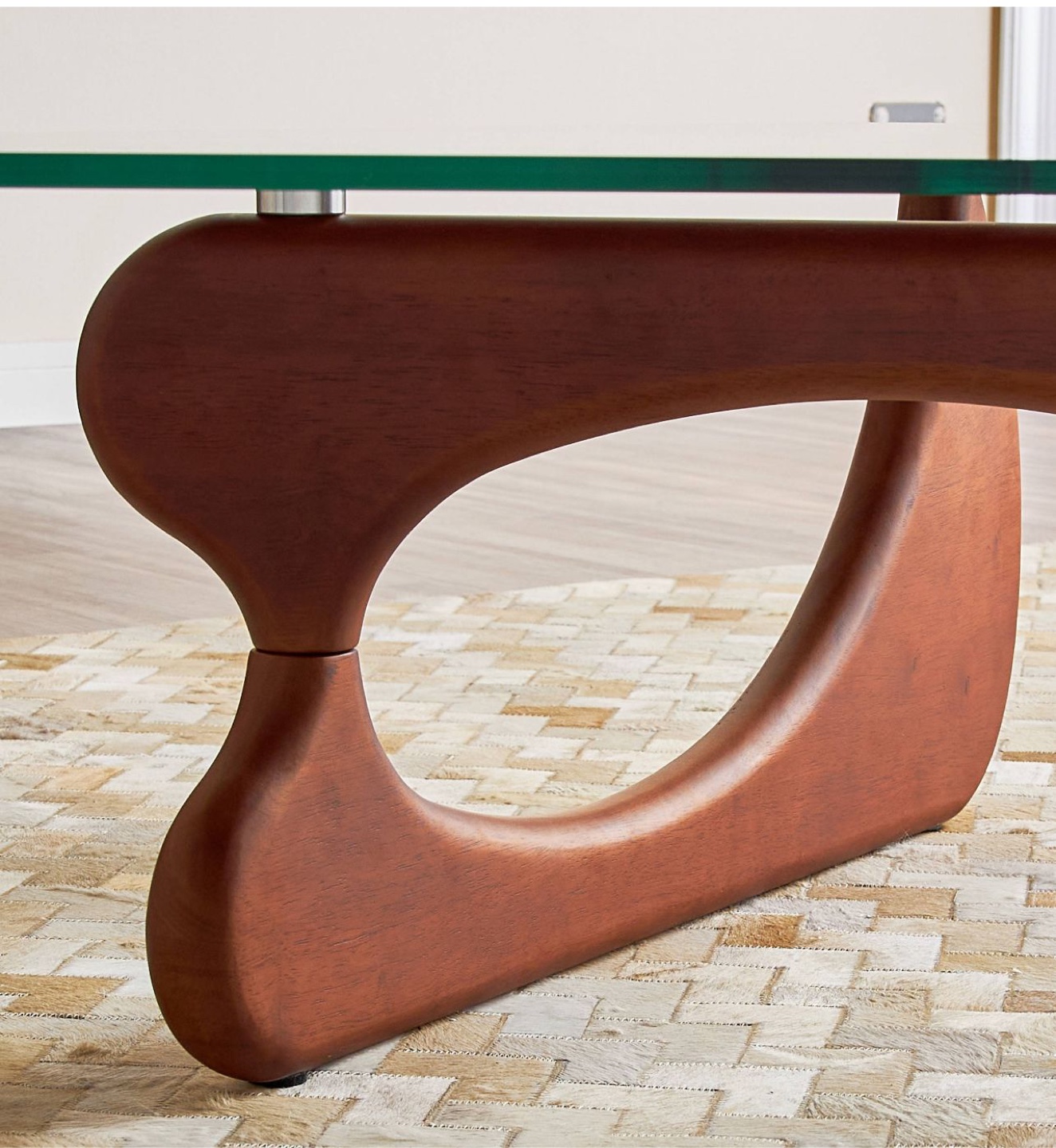 Glass and Wood Coffee Table - 126 cm - photo 2