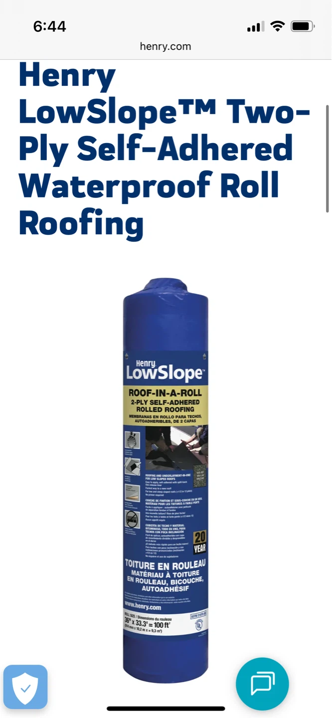 Henry LowSlope Two-Ply Self-Adhered Roll Roofing