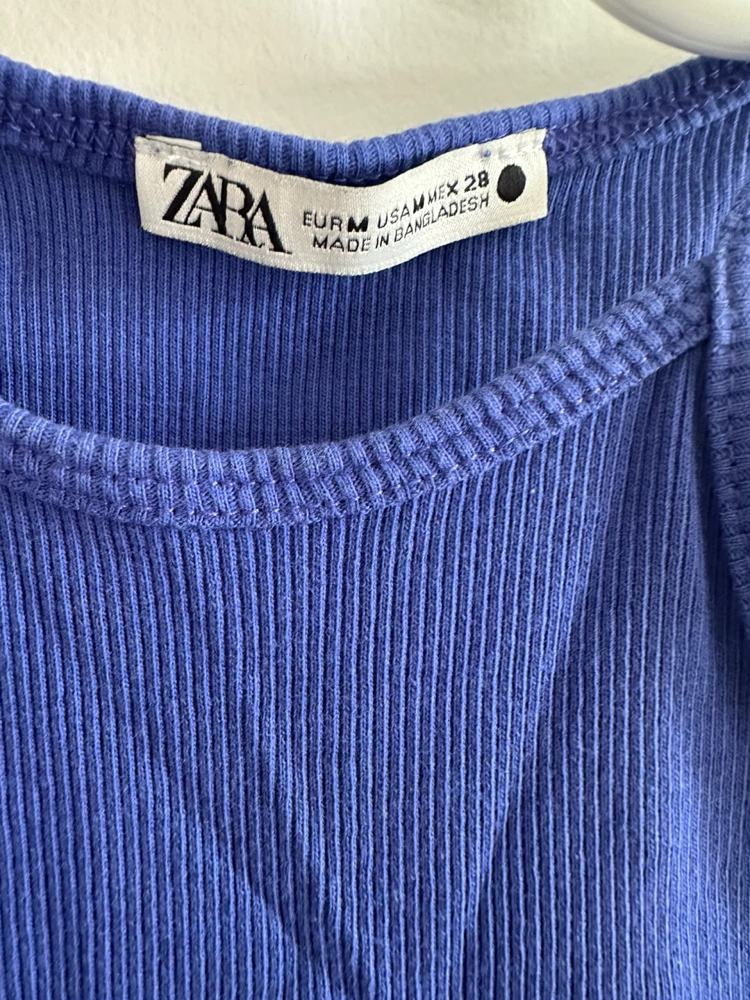 ZARA Blue Ribbed Tank Top - Size M - photo 2