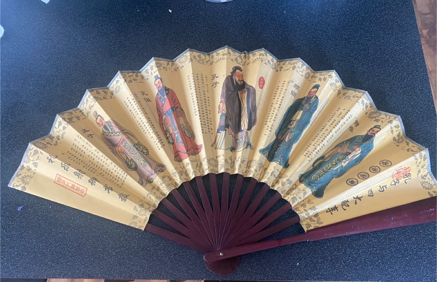 Decorative Folding Fan with Figures