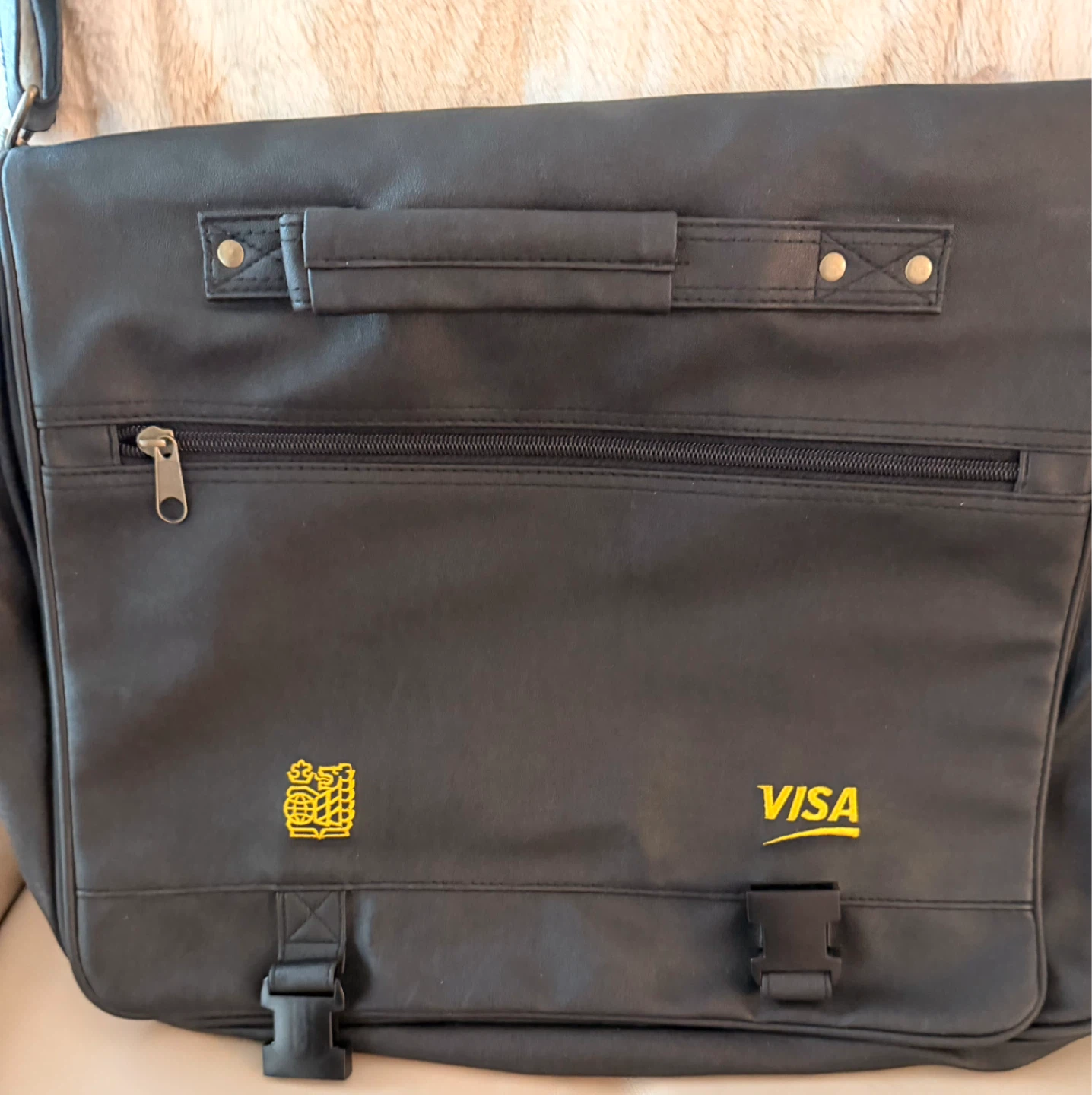 Black Leather Messenger Bag