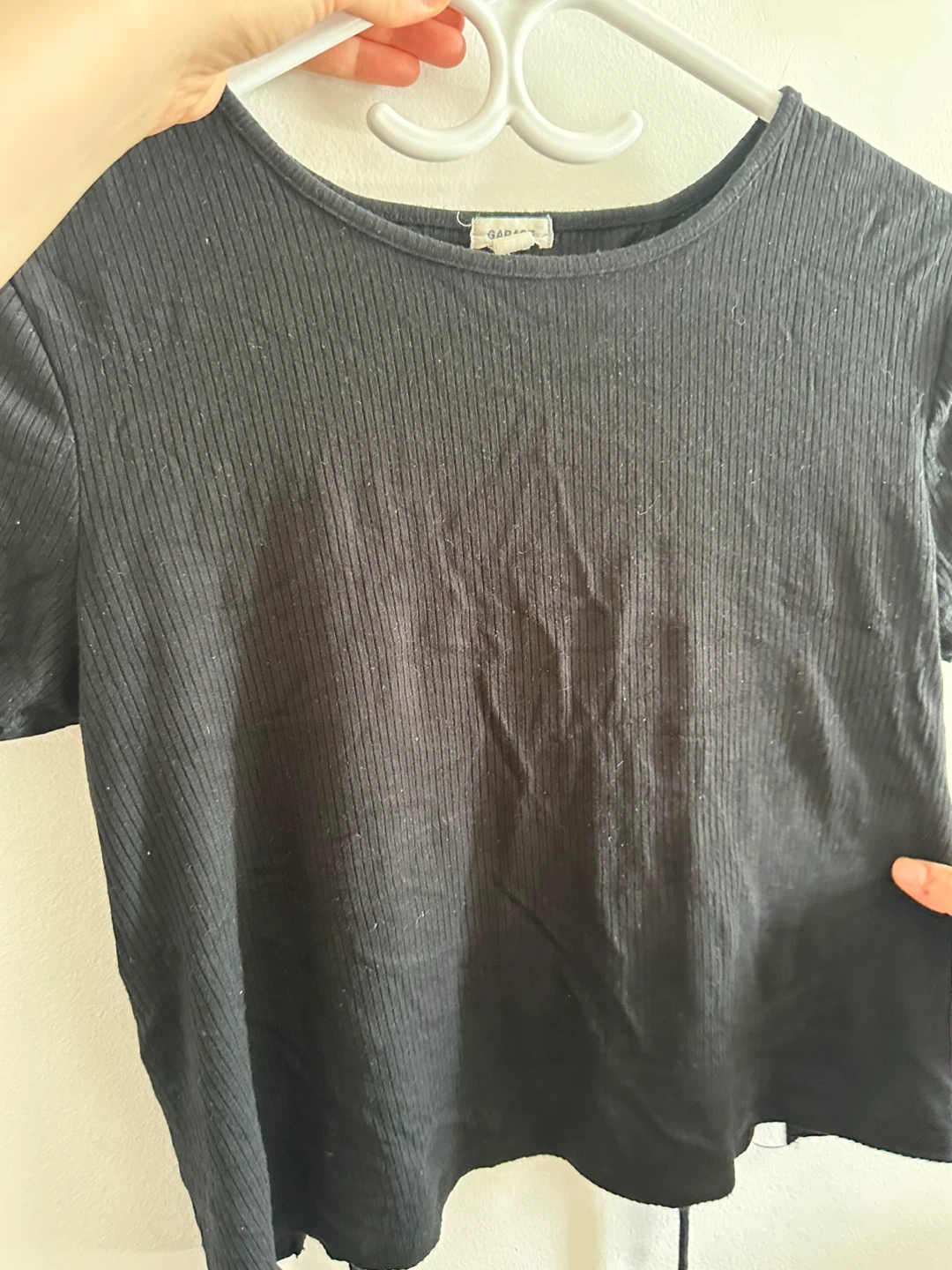 Black Ribbed Tie-Back Top - photo 2