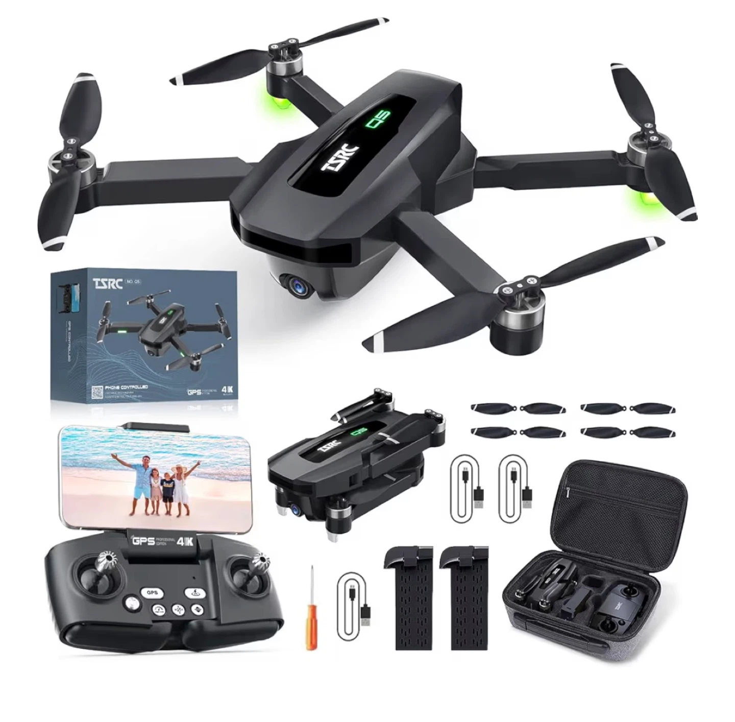 GPS Drone 4K Camera Wifi - Brushless Motor 52Min Flight