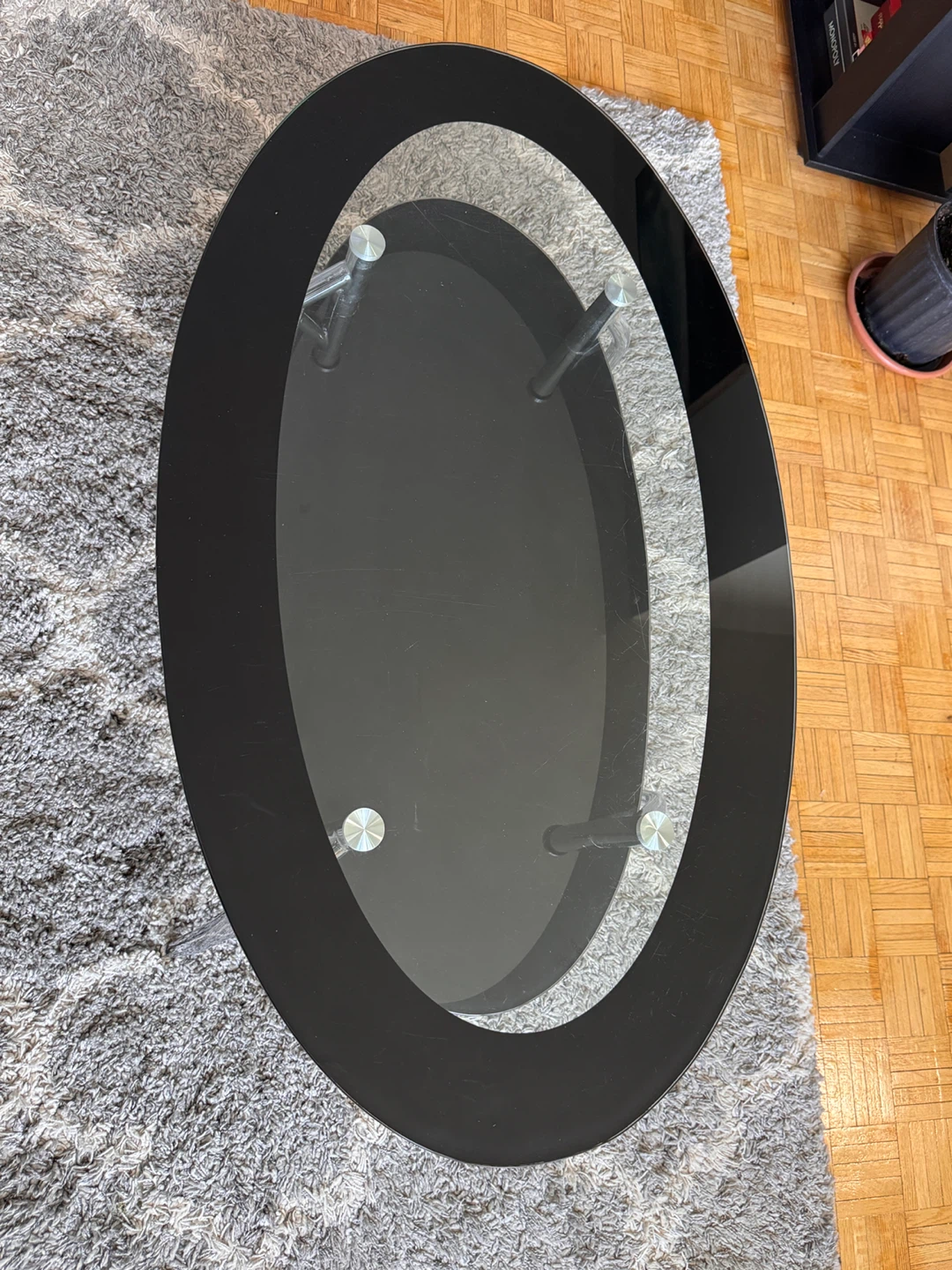 Oval Glass Coffee Table