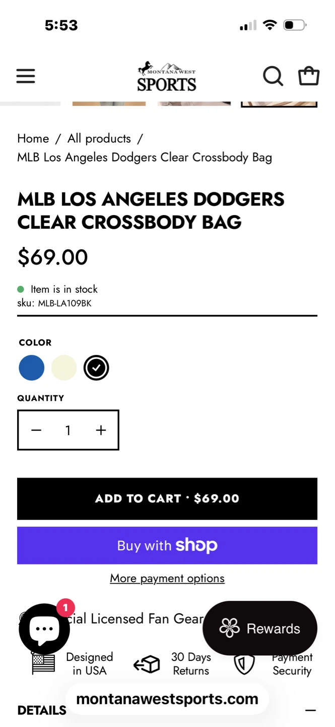 NEW MLB Clear Crossbody Bag - photo 3