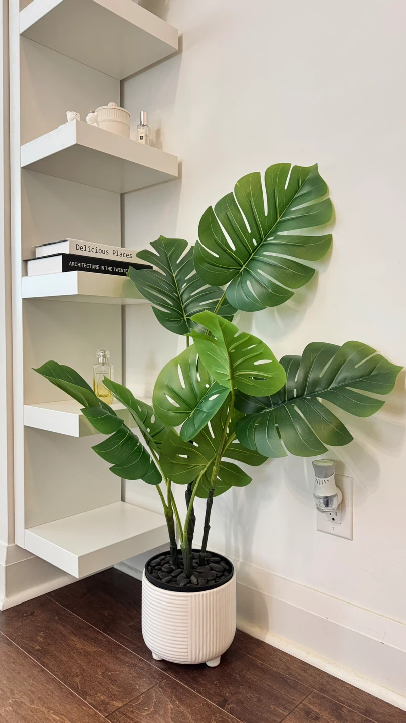 IKEA Artificial Monstera Plant in White Pot