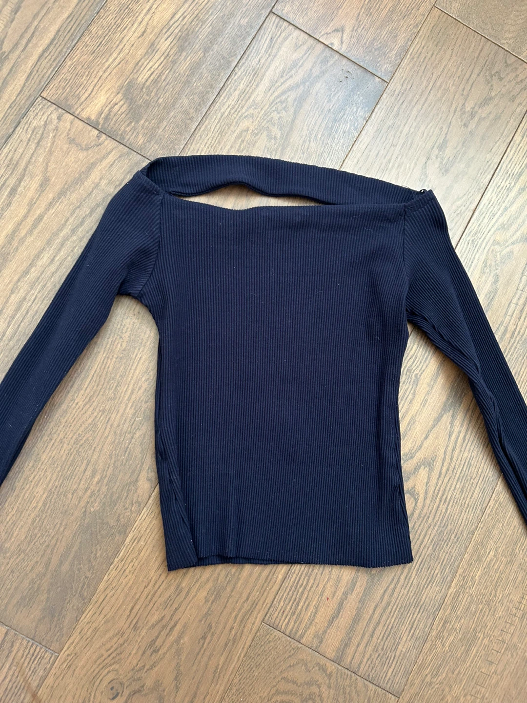 ZARA Navy Ribbed Long Sleeve Top - photo 3