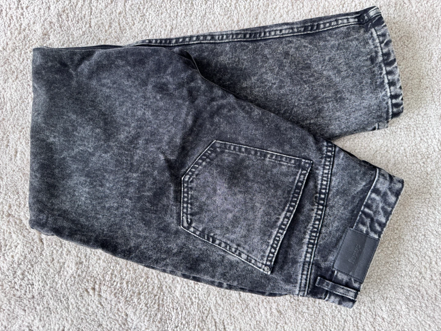 Black Acid Wash Jeans - photo 4