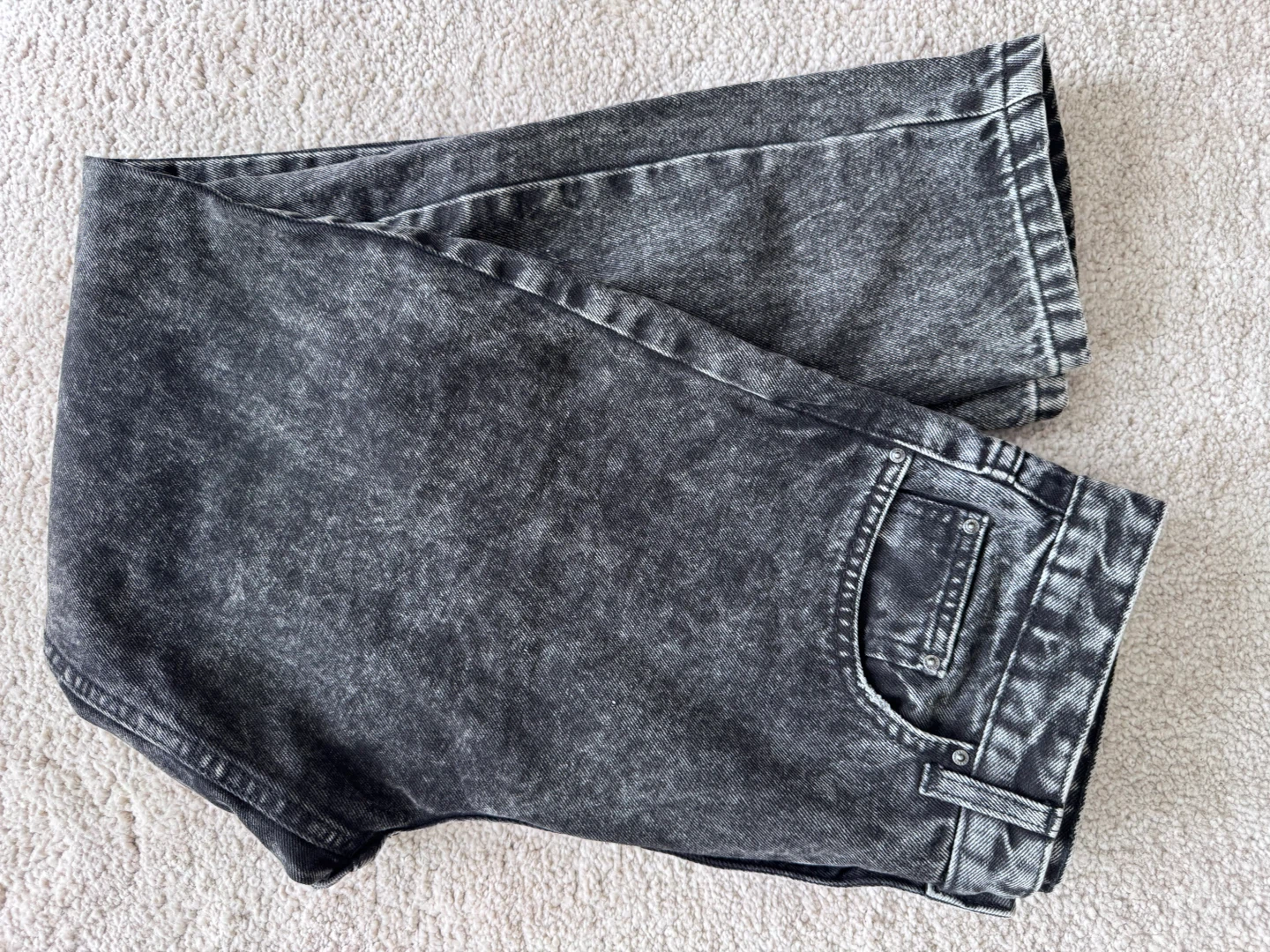 Black Acid Wash Jeans - photo 3