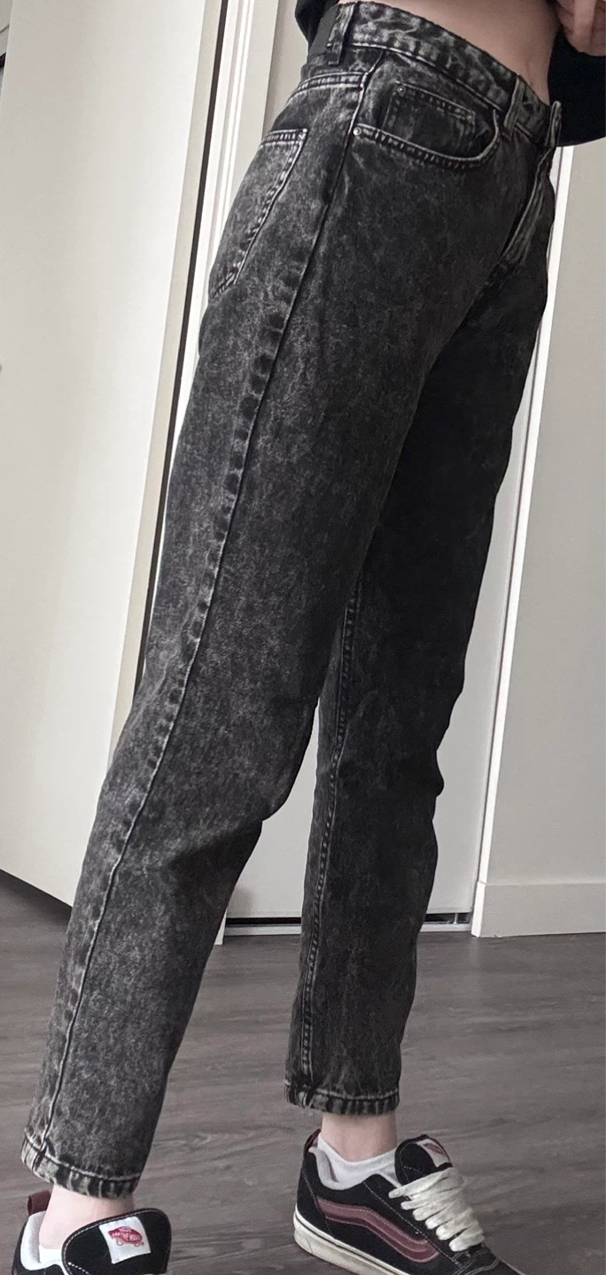Black Acid Wash Jeans - photo 5