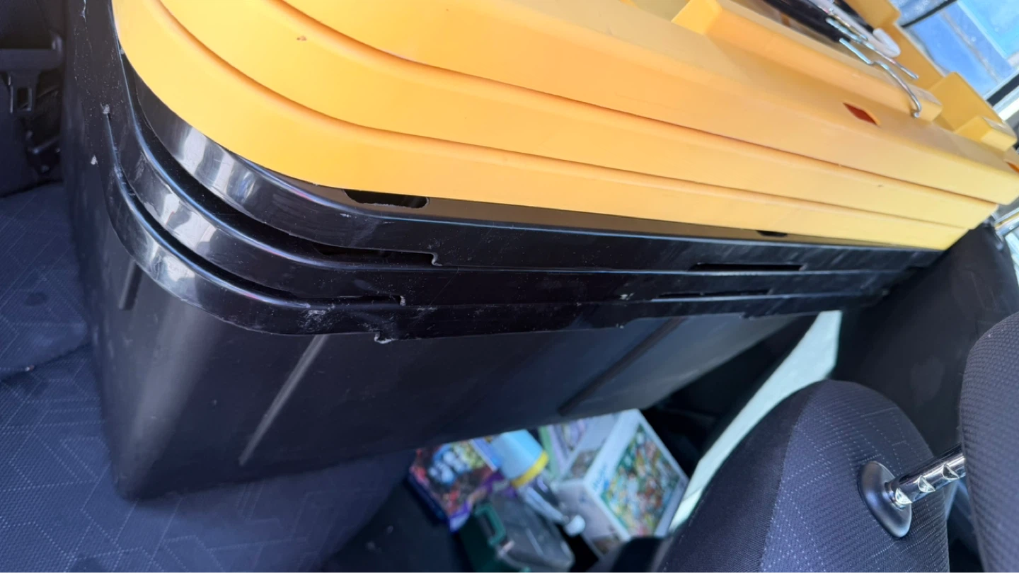 3 Pack Black Storage Totes with Yellow Lids - photo 3
