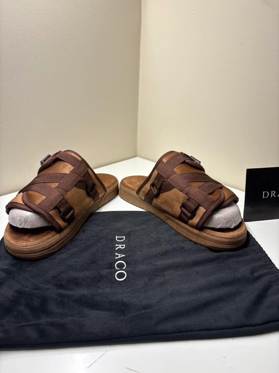 Draco Brown Strap Slides - photo 3
