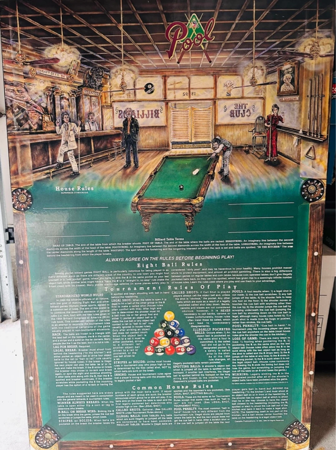 Pool Rules Sign - Eight Ball Rules