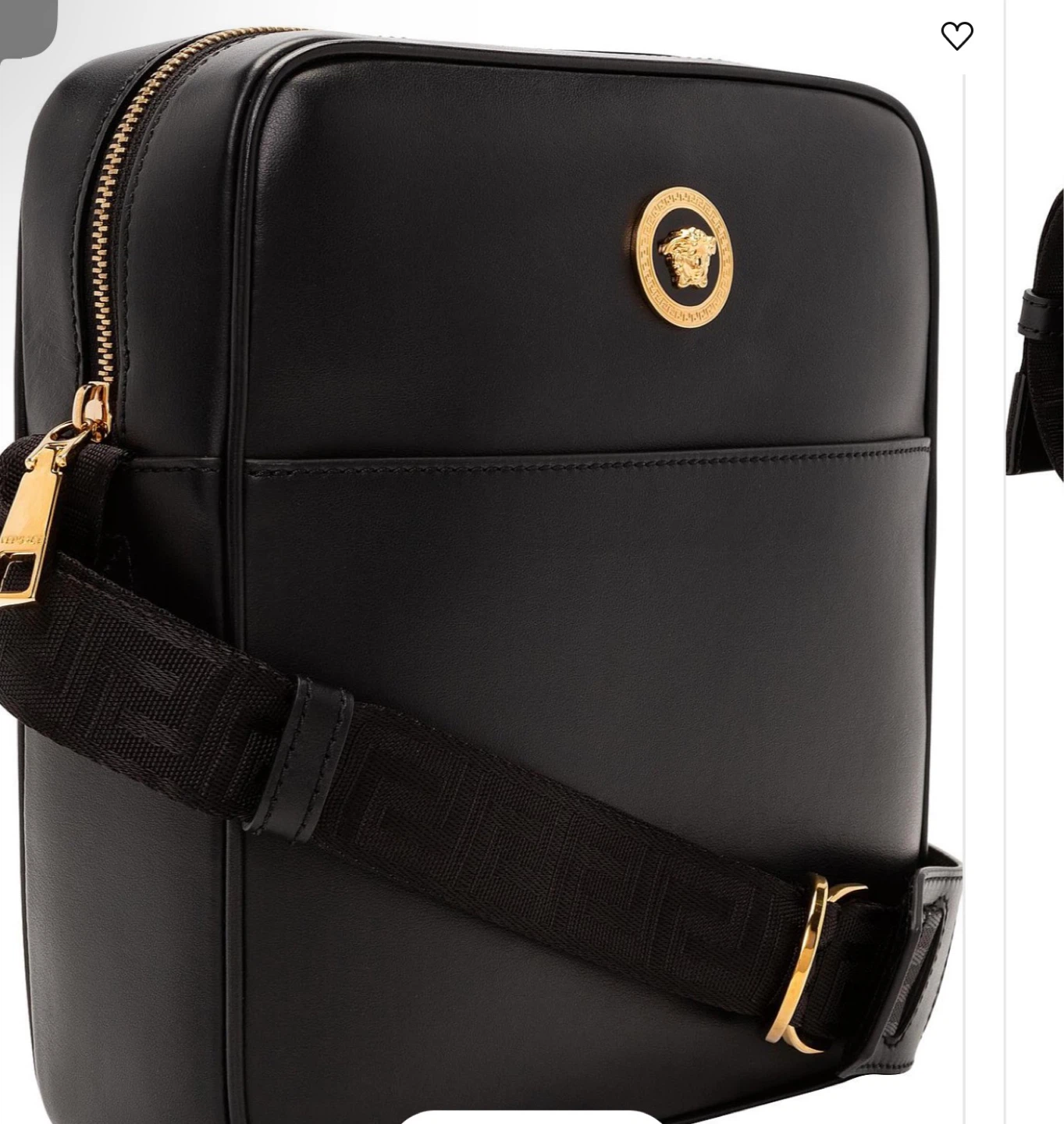 Versace Black Leather Medusa Crossbody Bag