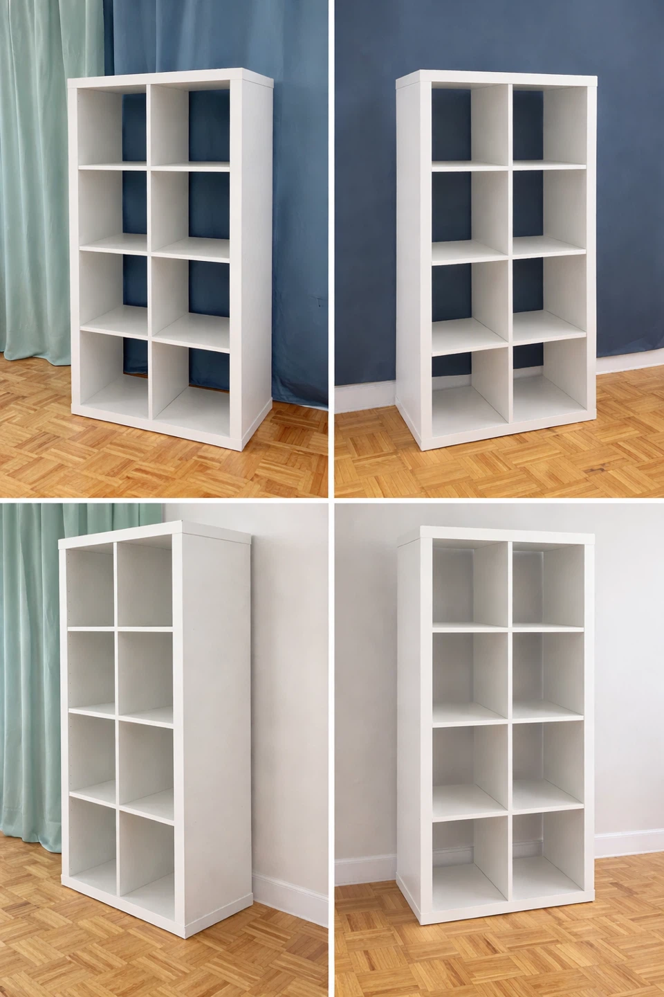 White 8-Cube Storage Shelf Unit