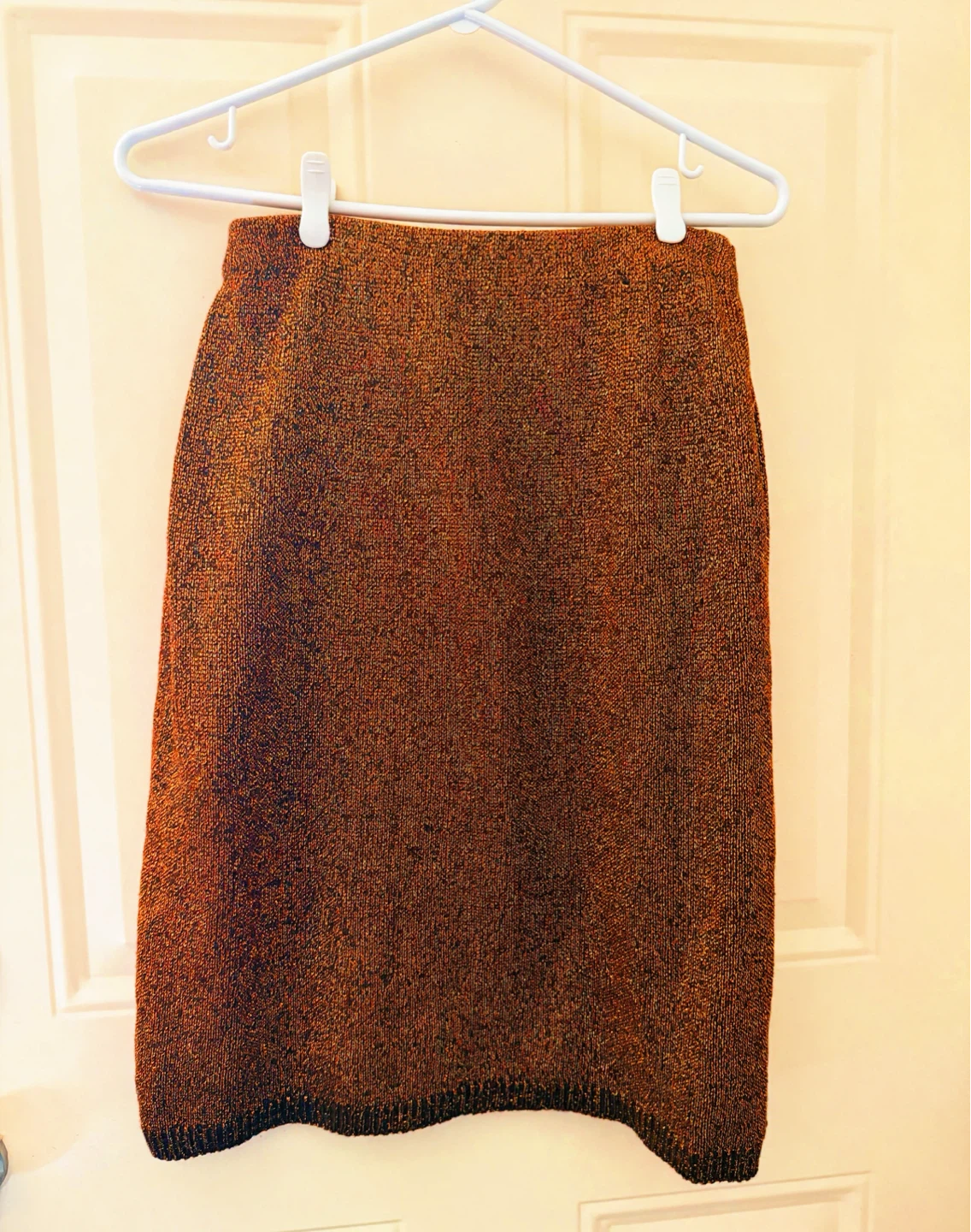 Sparkly Brown Knit Sweater and Skirt Set.  Size M - photo 2
