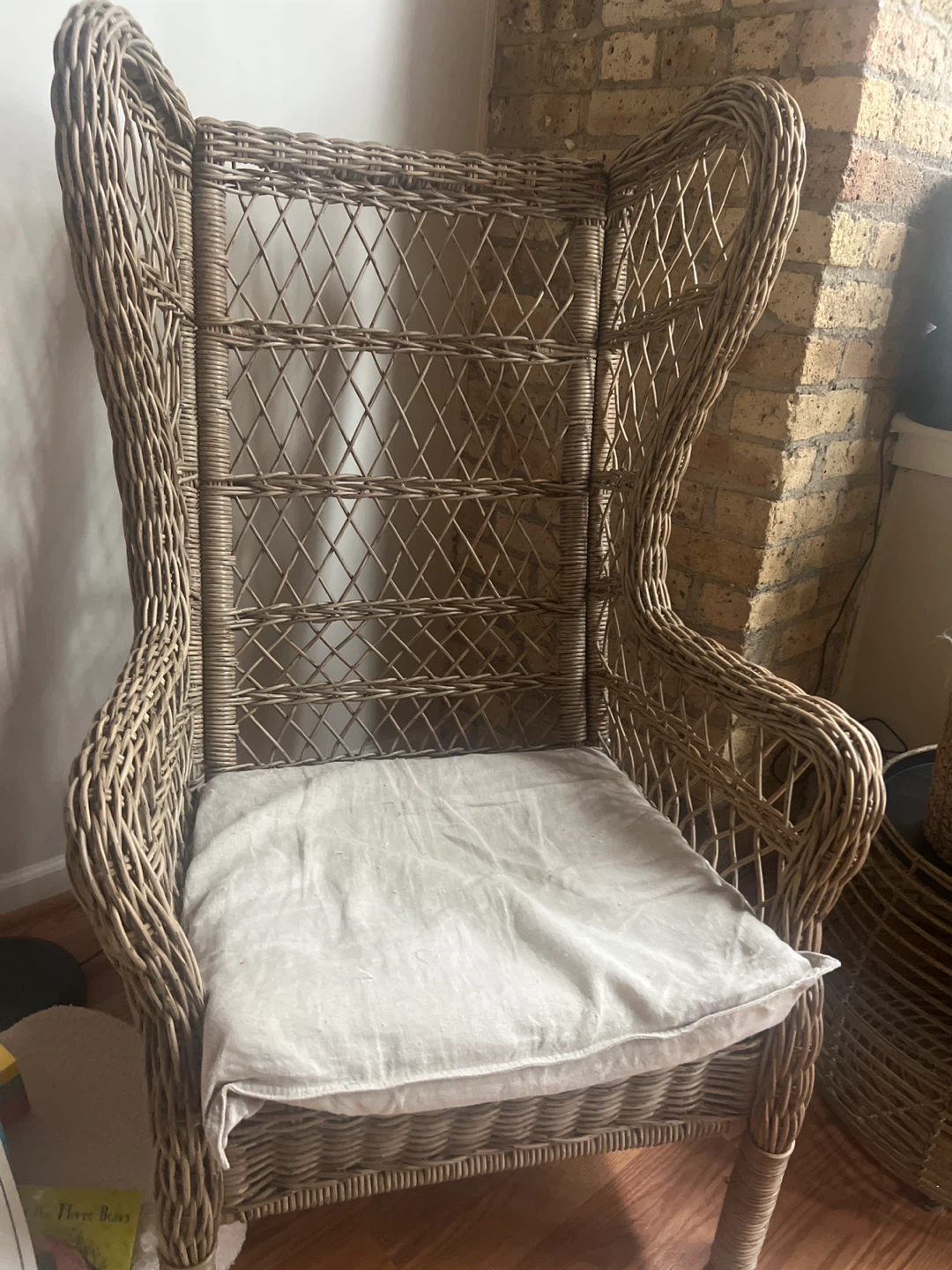 Wicker Wingback Accent Chair - photo 2