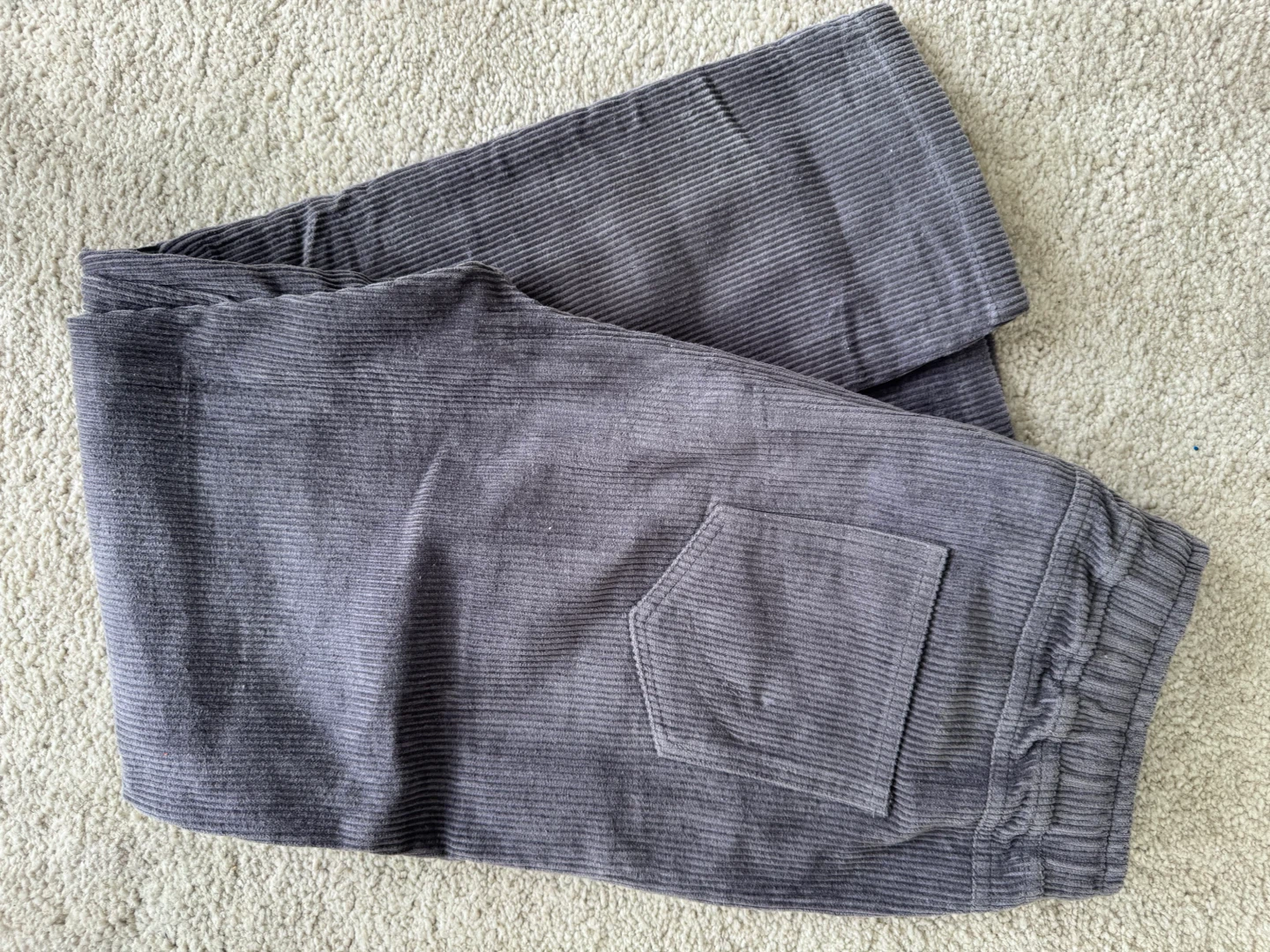 Grey Corduroy Pants with Drawstring Waist - photo 4
