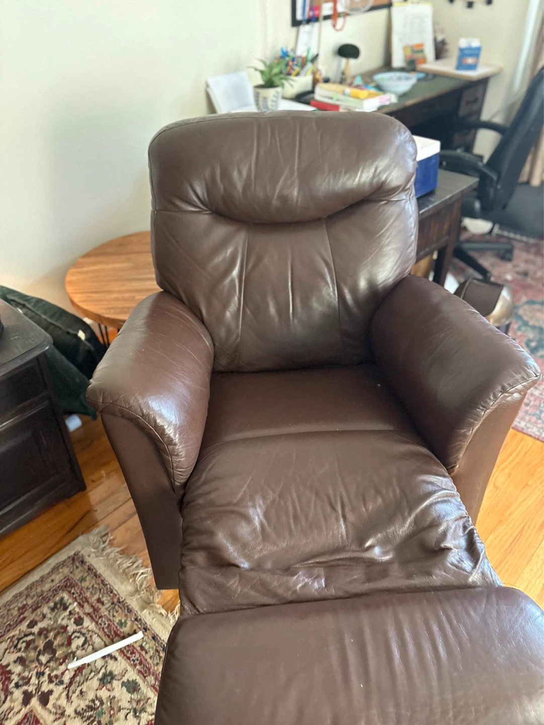 Brown Leather Recliner Chair