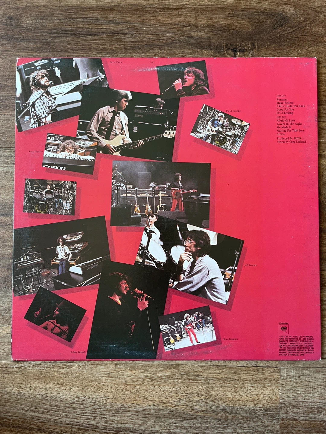 Toto IV Vinyl Record LP Album Columbia Records 1982 - photo 2