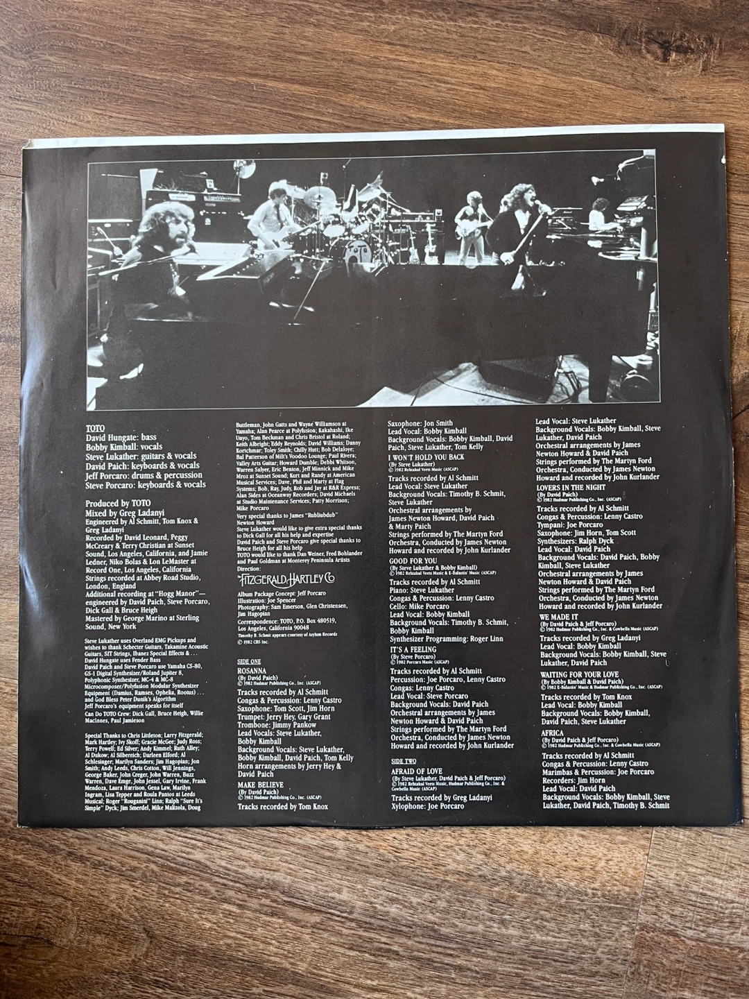 Toto IV Vinyl Record LP Album Columbia Records 1982 - photo 4