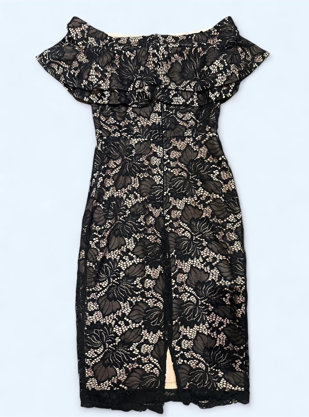 LE CHÂTEAU Black Lace Off-the-Shoulder Dress - TP/XS - photo 3