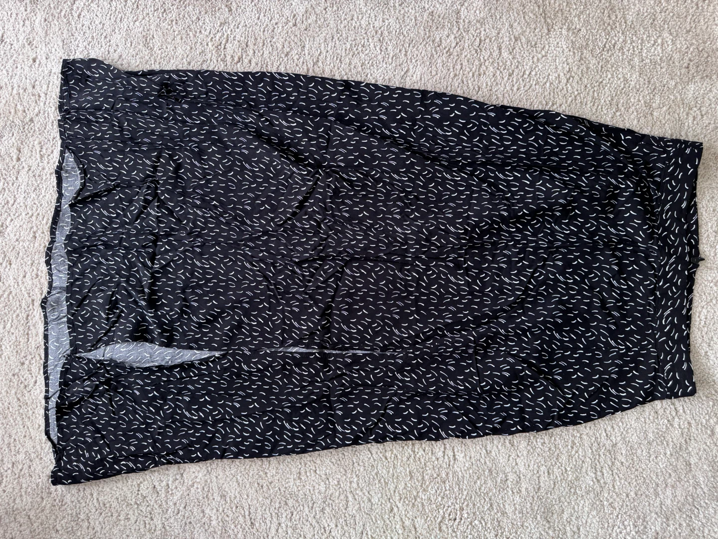 Black and white patterned skirt
