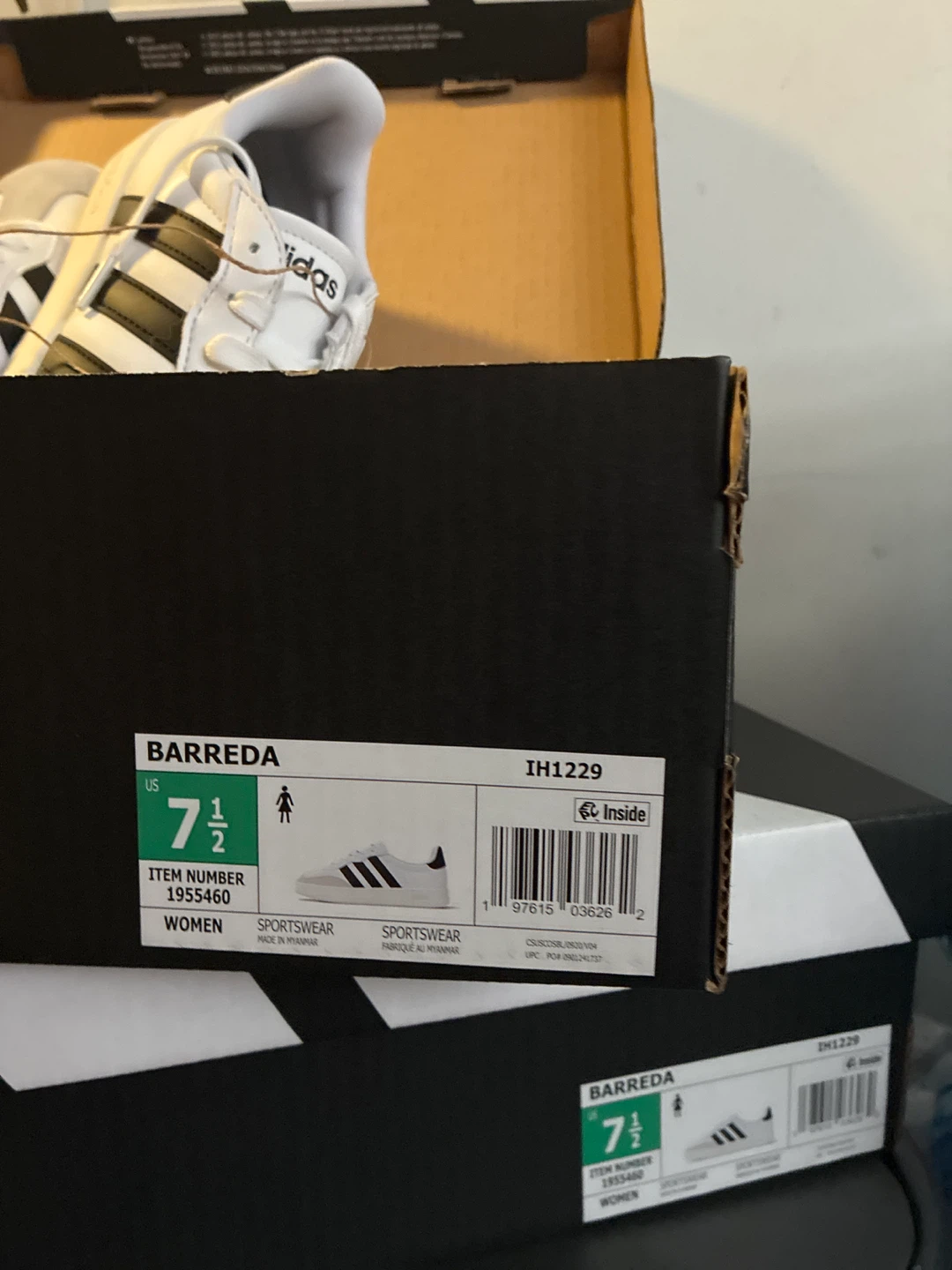 Adidas Barreda Women's Shoes - White/Black - Size 7.5 - photo 2