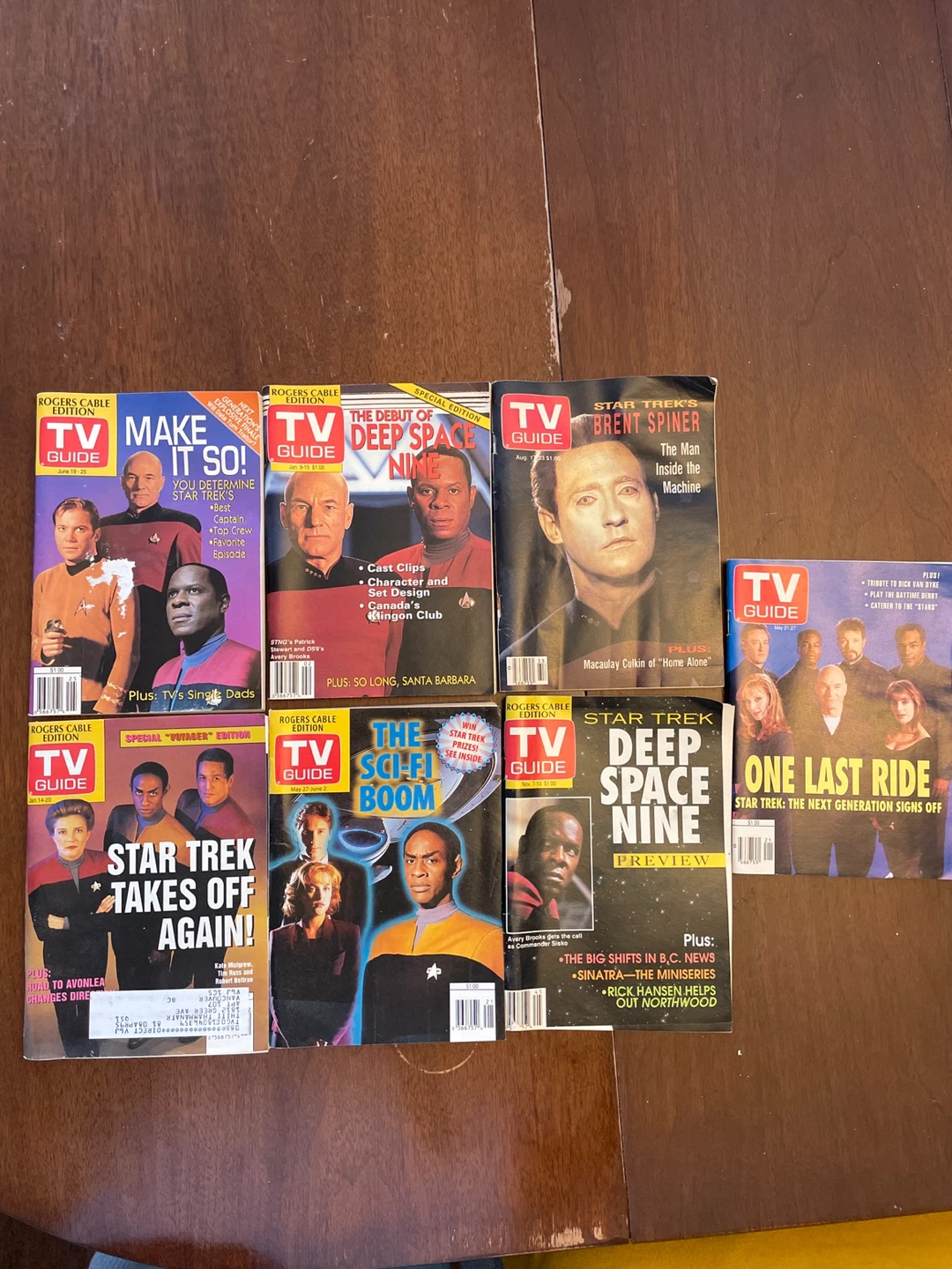 Collection of 7 Star Trek TV Guides