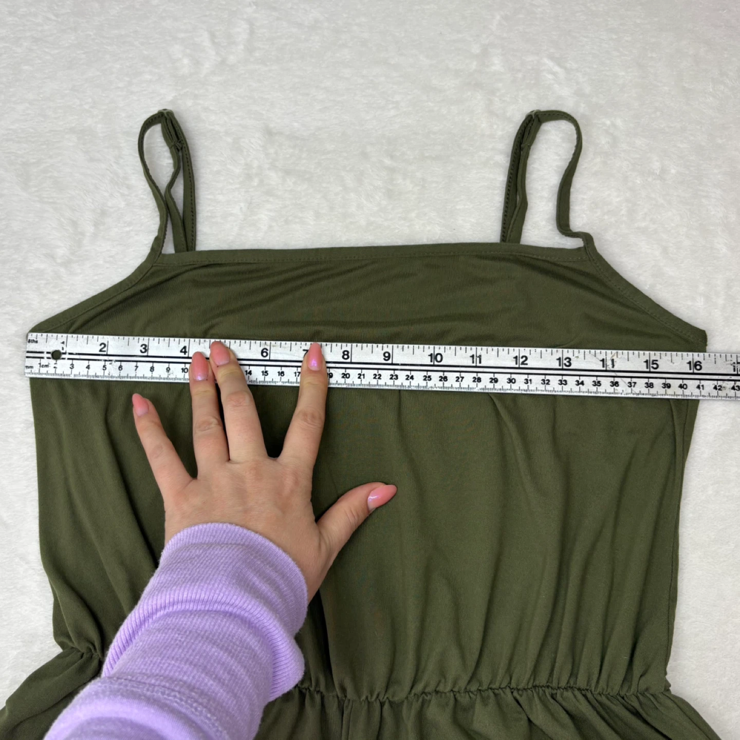 Ardene Basic Olive Green Spaghetti Strap Mini Romper Size M - photo 4