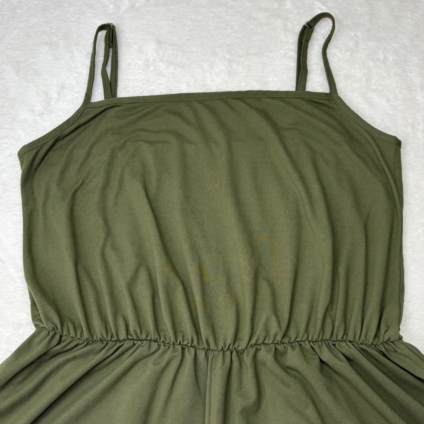 Ardene Basic Olive Green Spaghetti Strap Mini Romper Size M - photo 3