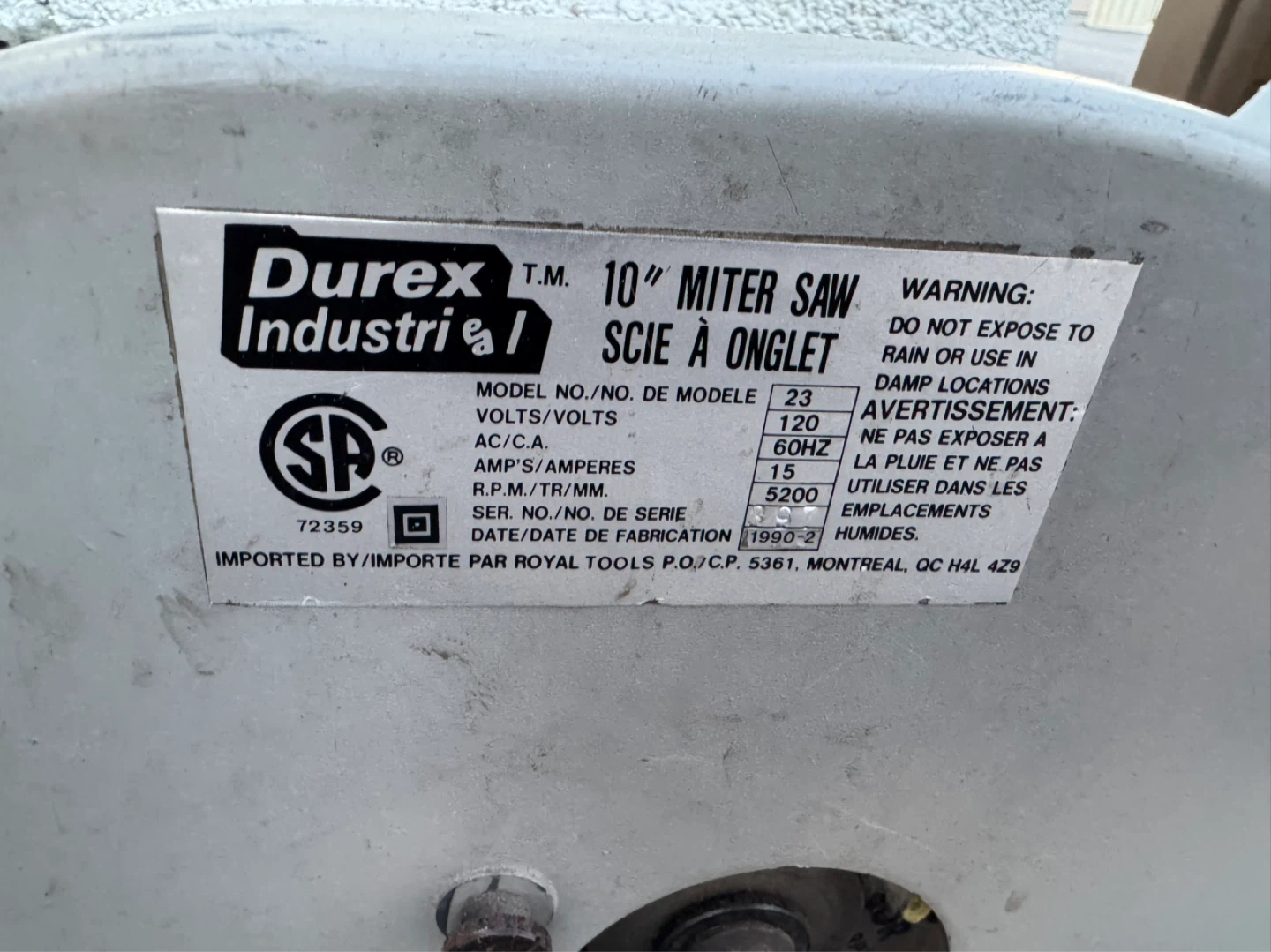Durex Industries 10" Miter Saw - photo 2
