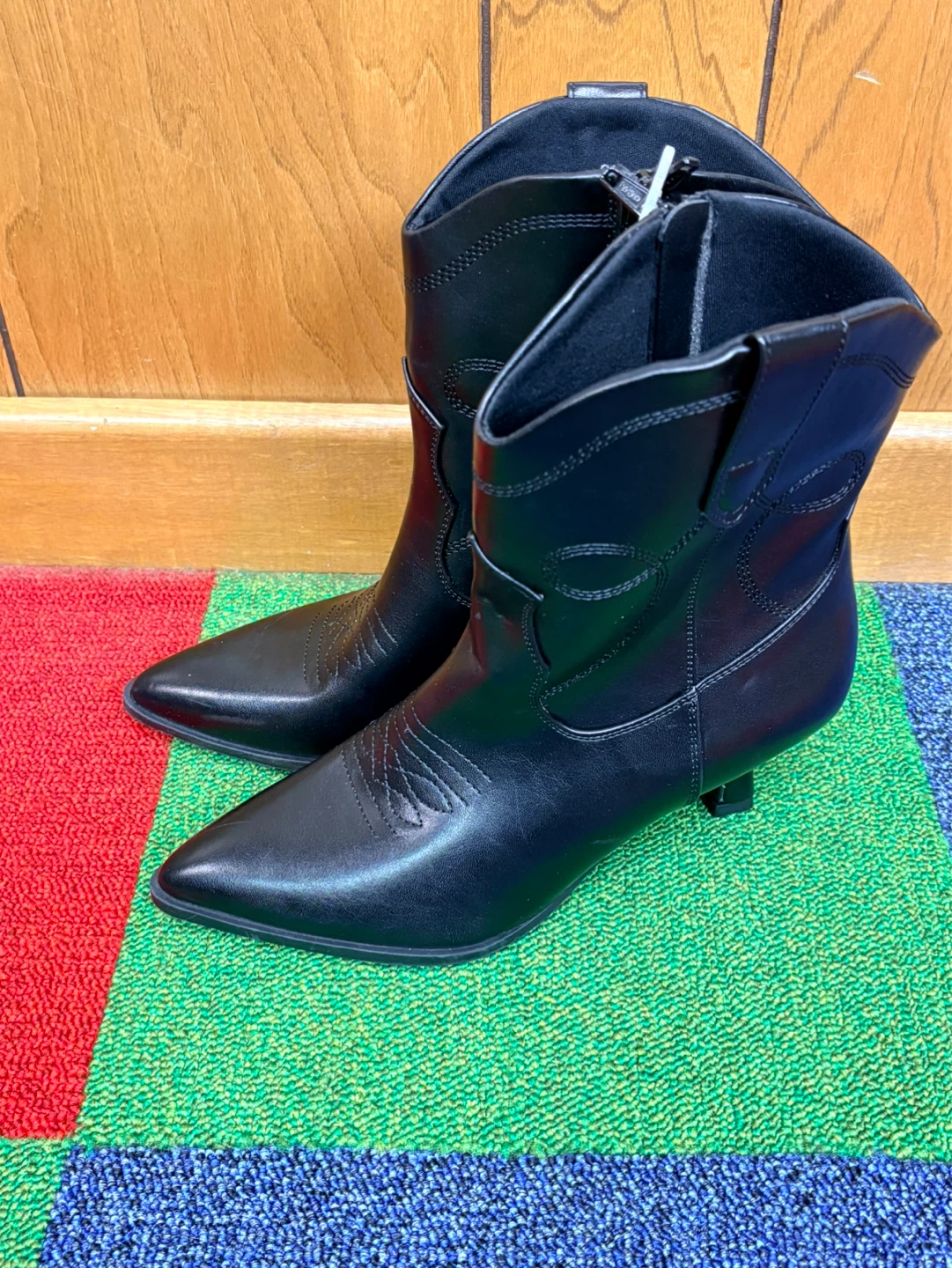 Black Western Style Ankle Boots - photo 2