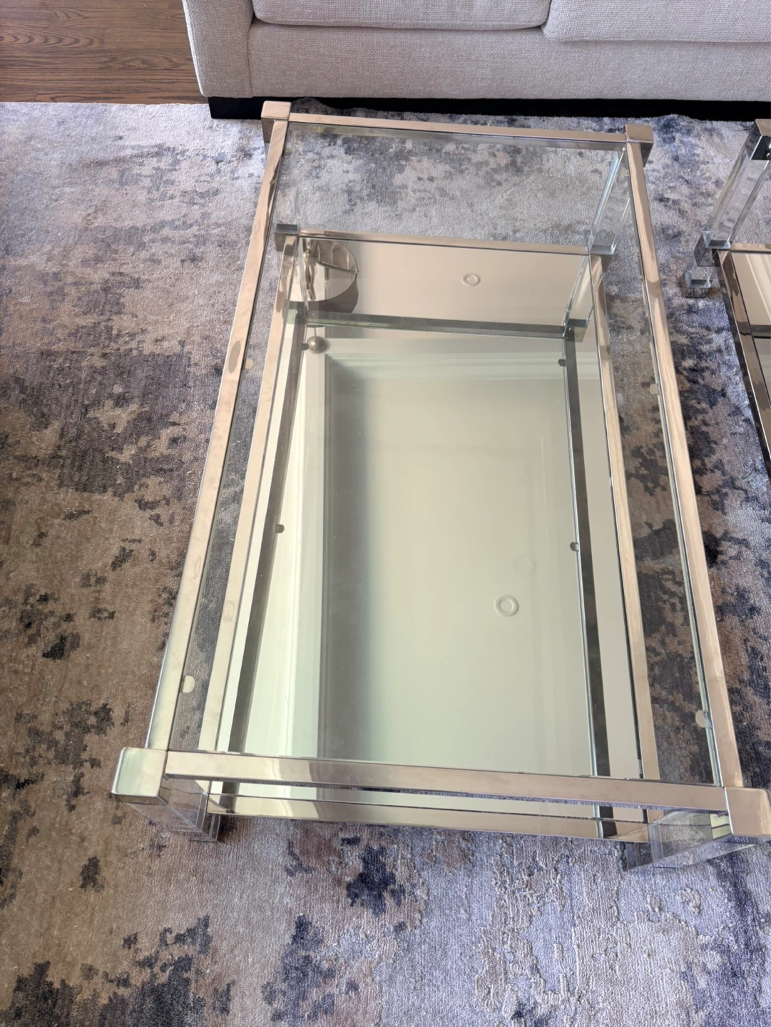 Glass and Mirrored Coffee Table - photo 2