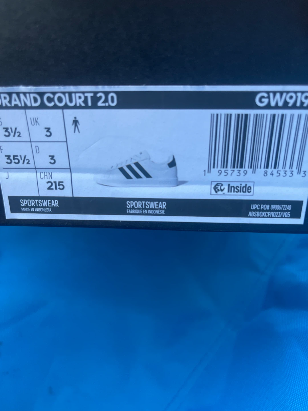 Adidas Grand Court 2.0 Shoes GW9198 White/Black Size 3 - photo 3