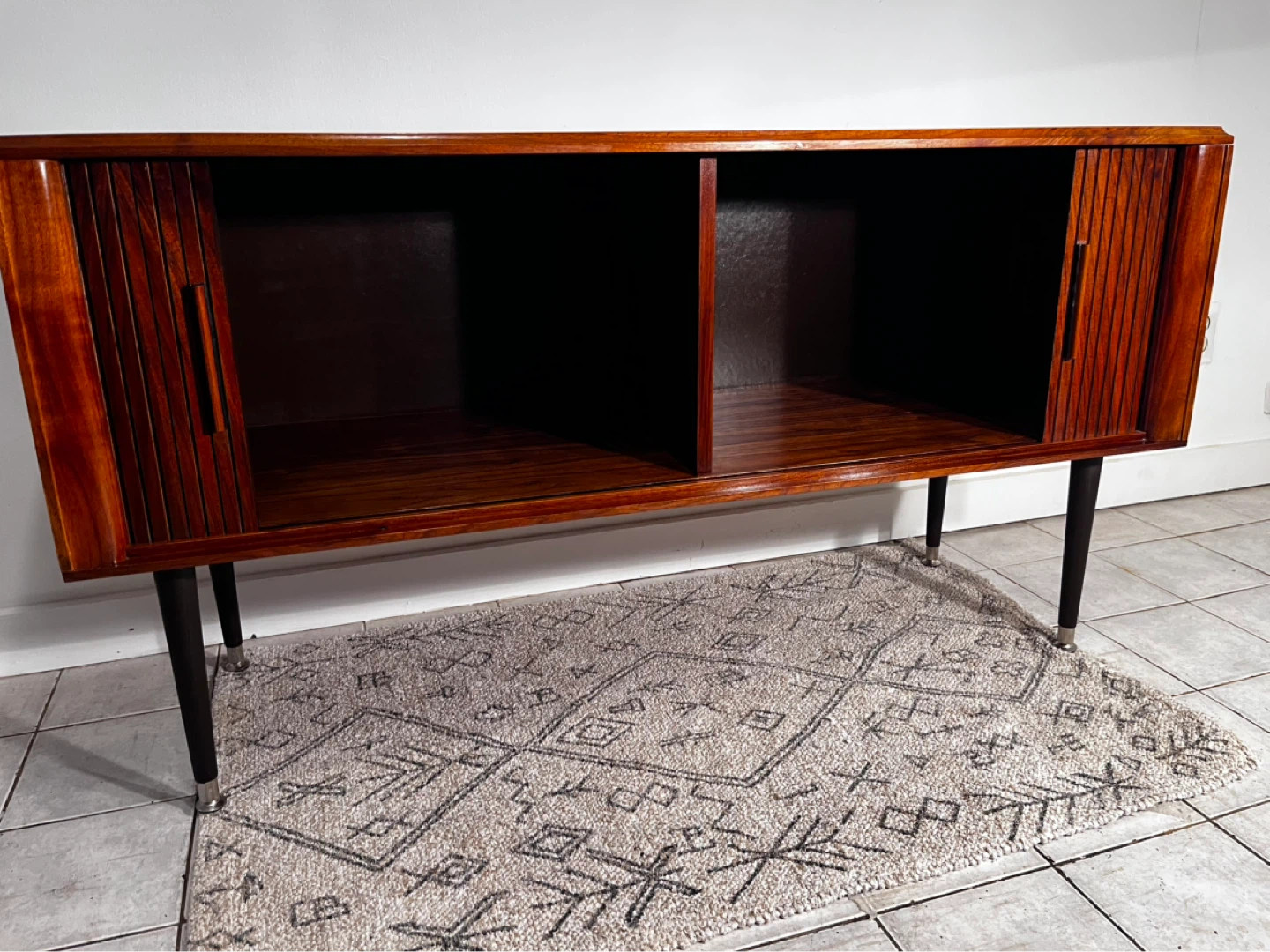 Restored Mid-Century Modern Tambour Door Rosewood Credenza - photo 2