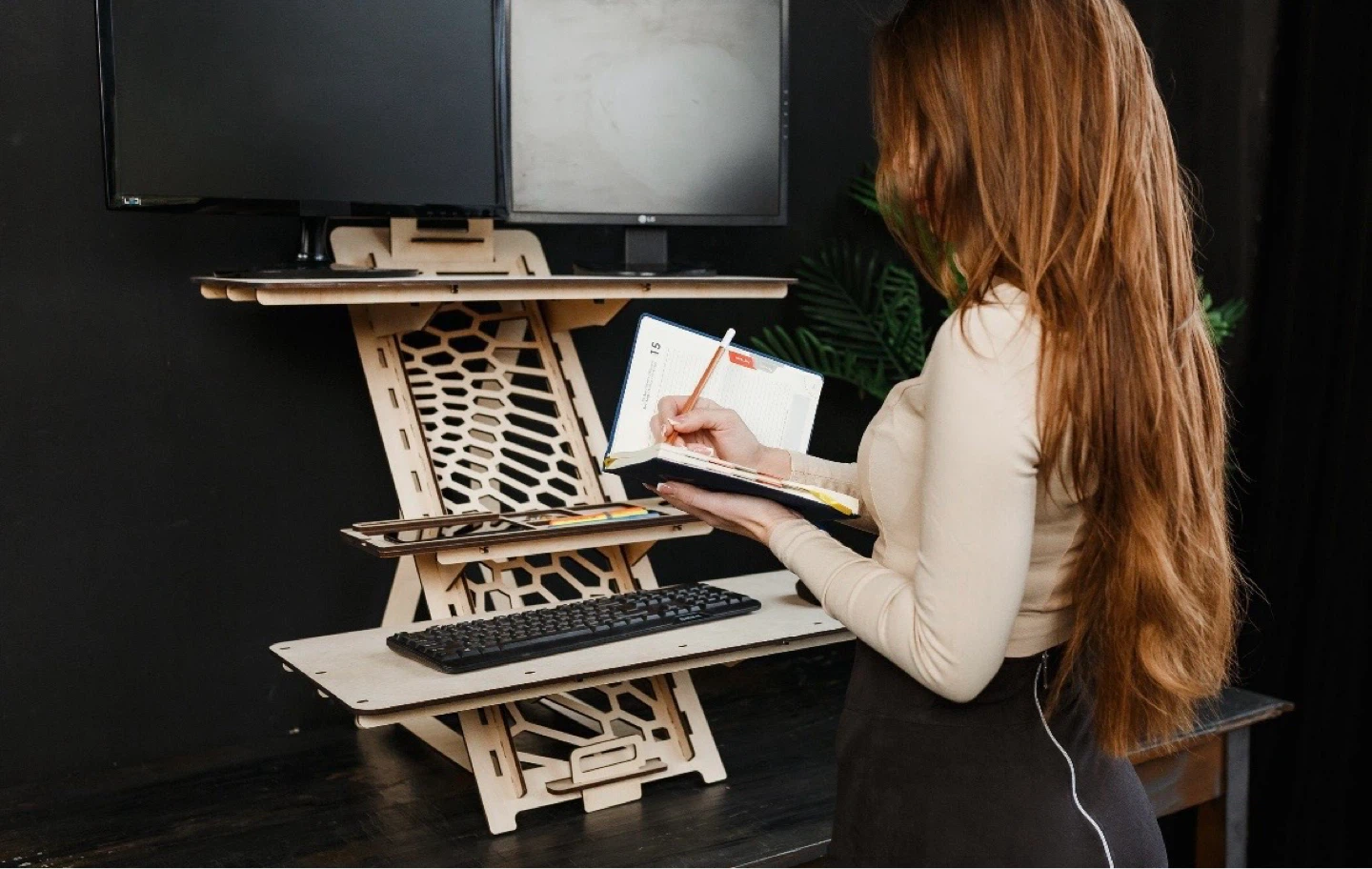 Unique Wooden Standing Desk - photo 2