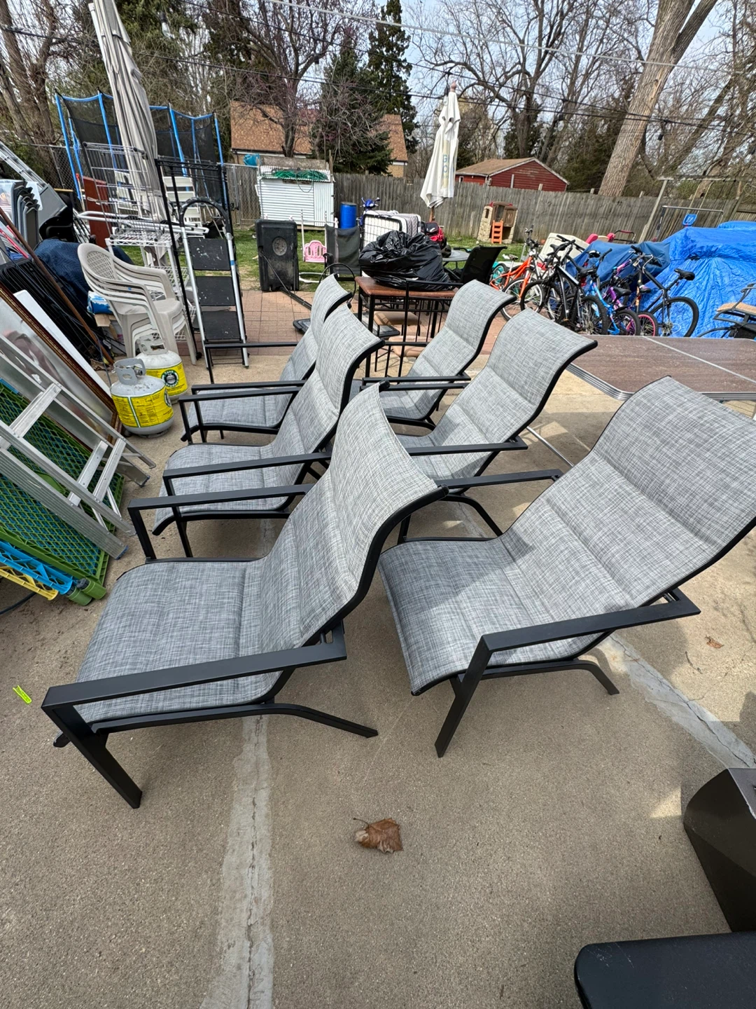 Set of 6 Gray Outdoor Lounge Chairs - photo 2