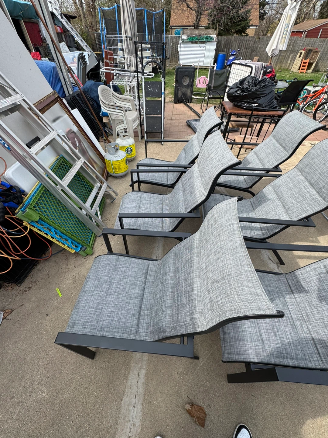 Set of 6 Gray Outdoor Lounge Chairs - photo 4