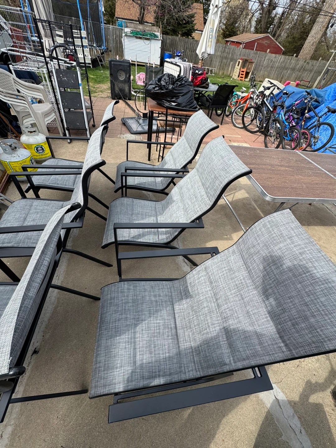 Set of 6 Gray Outdoor Lounge Chairs - photo 3