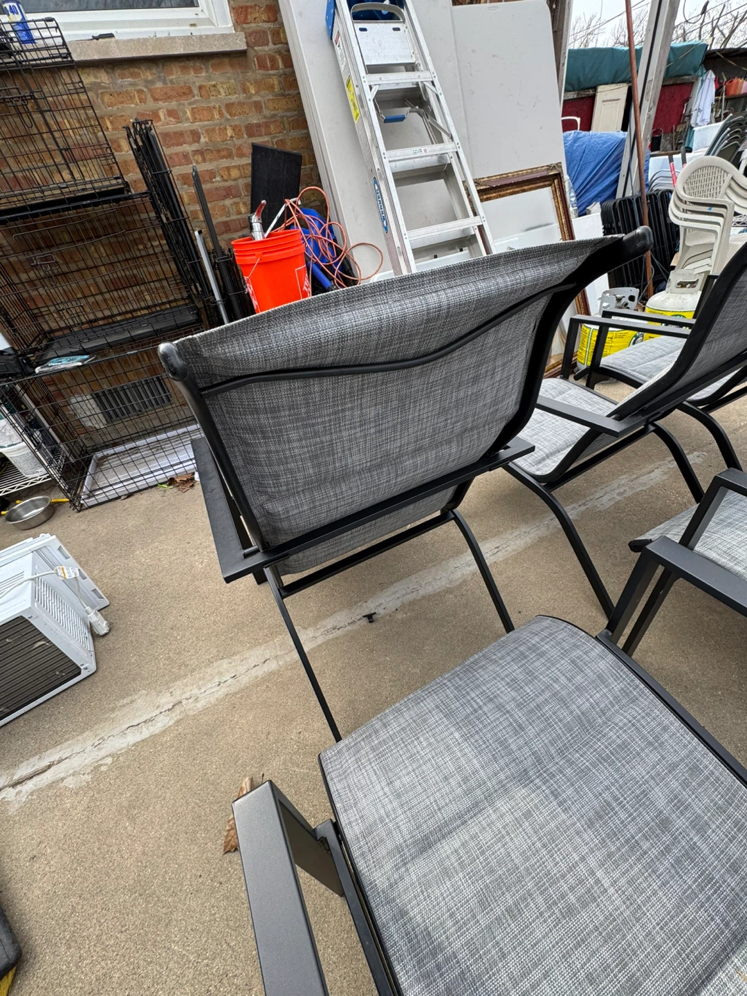 Set of 6 Gray Outdoor Lounge Chairs - photo 5