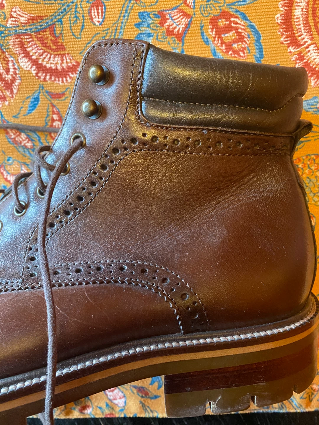 Johnston & Murphy Brown Leather Cap Toe Lace-Up Boots - photo 3